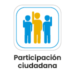 Icono de tres personas con una mano levantada cada una