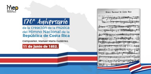 11 de junio, Día de la creación de la música del Himno Nacional de Costa Rica.
