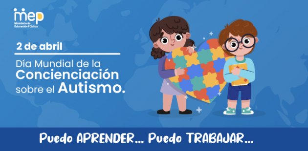 Se observa un niño y una niña con un fondo de color azul.