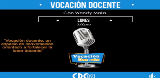 imagen muestra micrófono para radio y anuncia la frecuencia para escuchar 