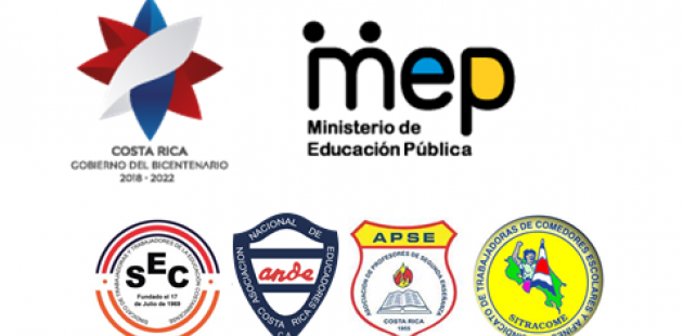 Fotografía muestra los logos de las instituciones y sindicatos que firman