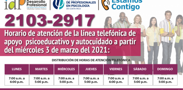afiche digital con la presentación del servicio Estamos contigo y horarios