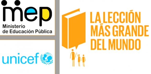 Imagen muestra logos de UNICEF y MEP y dice La Lección más grande del Mundo