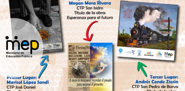 Afiche que muestra las tres primeras obras ganadoras. 