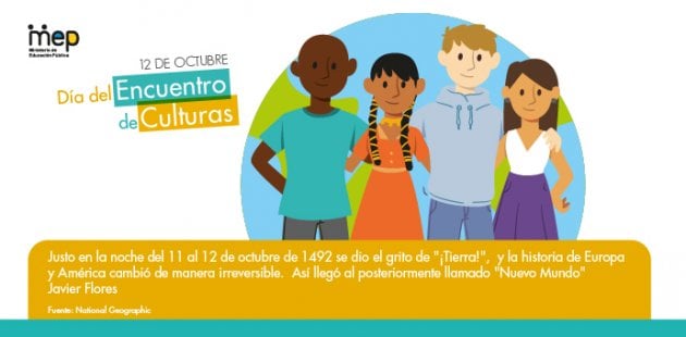 Afiche digital con la imagen de personas de diferentes rasgos en un mundo