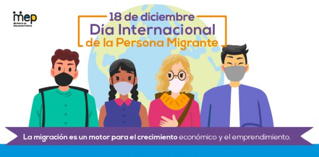 Afiche Digital que ilustra personas de diferentes naciones.