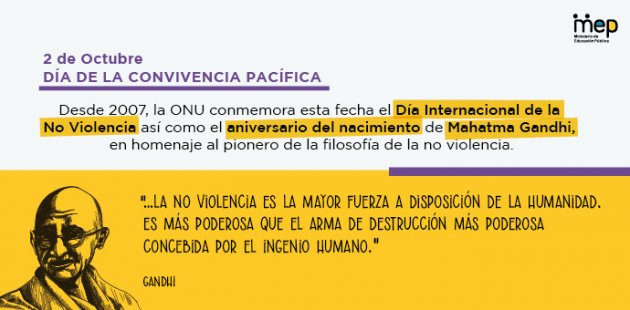 Afiche Digital en conmemoración del Día de la Convivencia Pacífica, y el mensaje