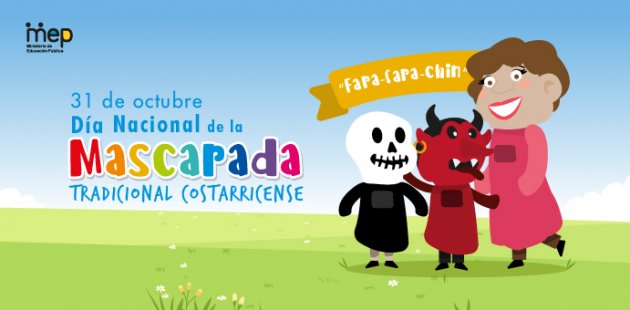 Afiche digital que ilustra las mascaradas tradicionales de Costa Rica