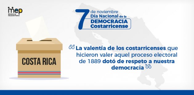 Afiche muestra se ilustra el mapa de Costa Rica y caja de uso electoral 