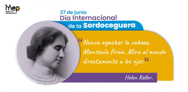 Afiche con la imagen de Helen Keller.