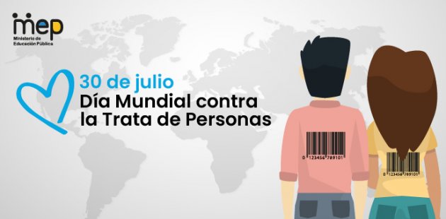 Afiche dos personas de diferente género con un código de barras en la espalda.