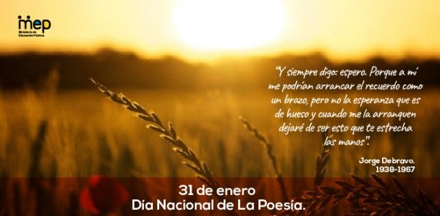 un amanecer explendoroso sobre una zona de campos de trigo, con un texto.