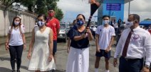La Ministra de Educación entra a Costa Rica con la Antorcha 
