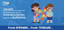 Se observa un niño y una niña con un fondo de color azul.