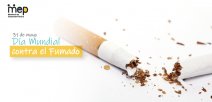 Un afiche con un cigarro fragmentado a la mitad.