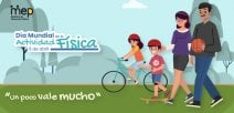 Niños y niñas, y adultos hacen ejercicios.