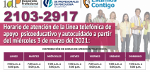 afiche digital con la presentación del servicio Estamos contigo y horarios