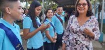 Ministra de Educación Guiselle Cruz enla inauguración del curso lectivo