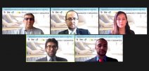 Imagen muestra a los expositores del evento de distintas instituciones  
