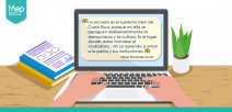 Imagen que ilustra una computadora desde la casa con un mensajealpersonalDocente