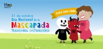 Afiche digital que ilustra las mascaradas tradicionales de Costa Rica