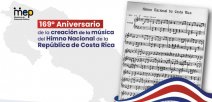Imagen sobre las notas del Himno Nacional de Costa Rica.