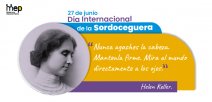 Afiche con la imagen de Helen Keller.