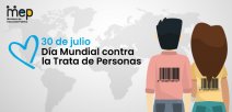 Afiche dos personas de diferente género con un código de barras en la espalda.