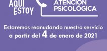 Estaremos reanunando nuestro servicio a partir del 4 de enero del 2021
