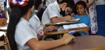 Estudiantes de la Escuela Costa Rica, Barrio México.