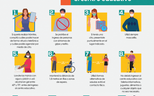 Afiche de reglas para la atención del público en el centro educativo
