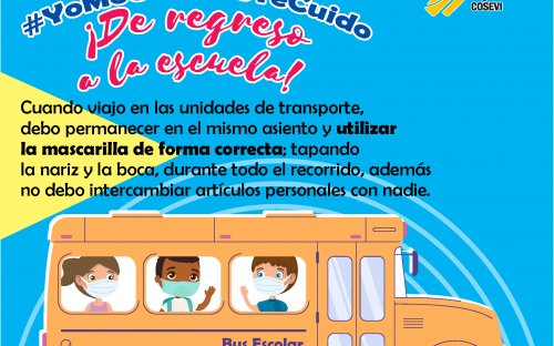 En la escuela, debo lavarme las manos agua y jabón y mantener la distancia