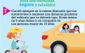 Niña en bicicleta, vehículo con dos personas en misma dirección de la bicicleta